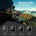 thumbnail image 4 of Blackview 2.01-inch Military Smartwatch for Men,with Fitness Tracker/Calling/Flashlight/Compass/900mAh Battery,fits for iPhone Samsung Android,Black, 4 of 8