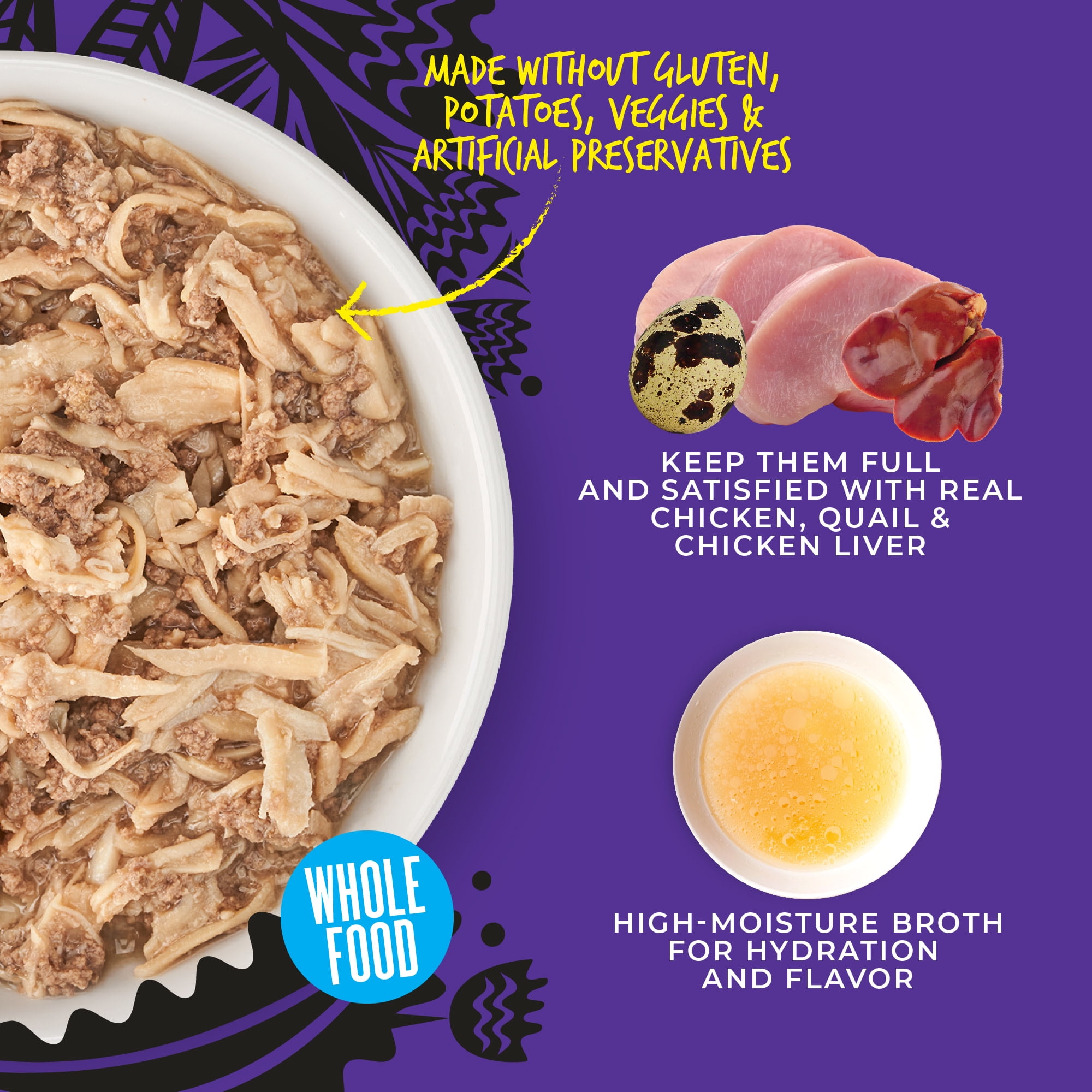 (12 pack) Tiki Cat After Dark Shreds Whole Foods Wet Cat Food, Chicken, Quail & Chicken Liver, 3 oz. Can