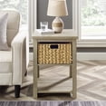 thumbnail image 3 of Pemberly Row 18" Storage End Table with PVC Rattan Basket in Driftwood, 3 of 4