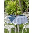 thumbnail image 4 of Outdoor Tablecloth with Umbrella Hole Zipper Blue Cherry Round Tablecloth 60" Waterproof Outside Table Cloth Elegant Pastoral Farmhouse Art Polka Dots Patio Table Cover Tablecloths for Picnic Party, 4 of 8