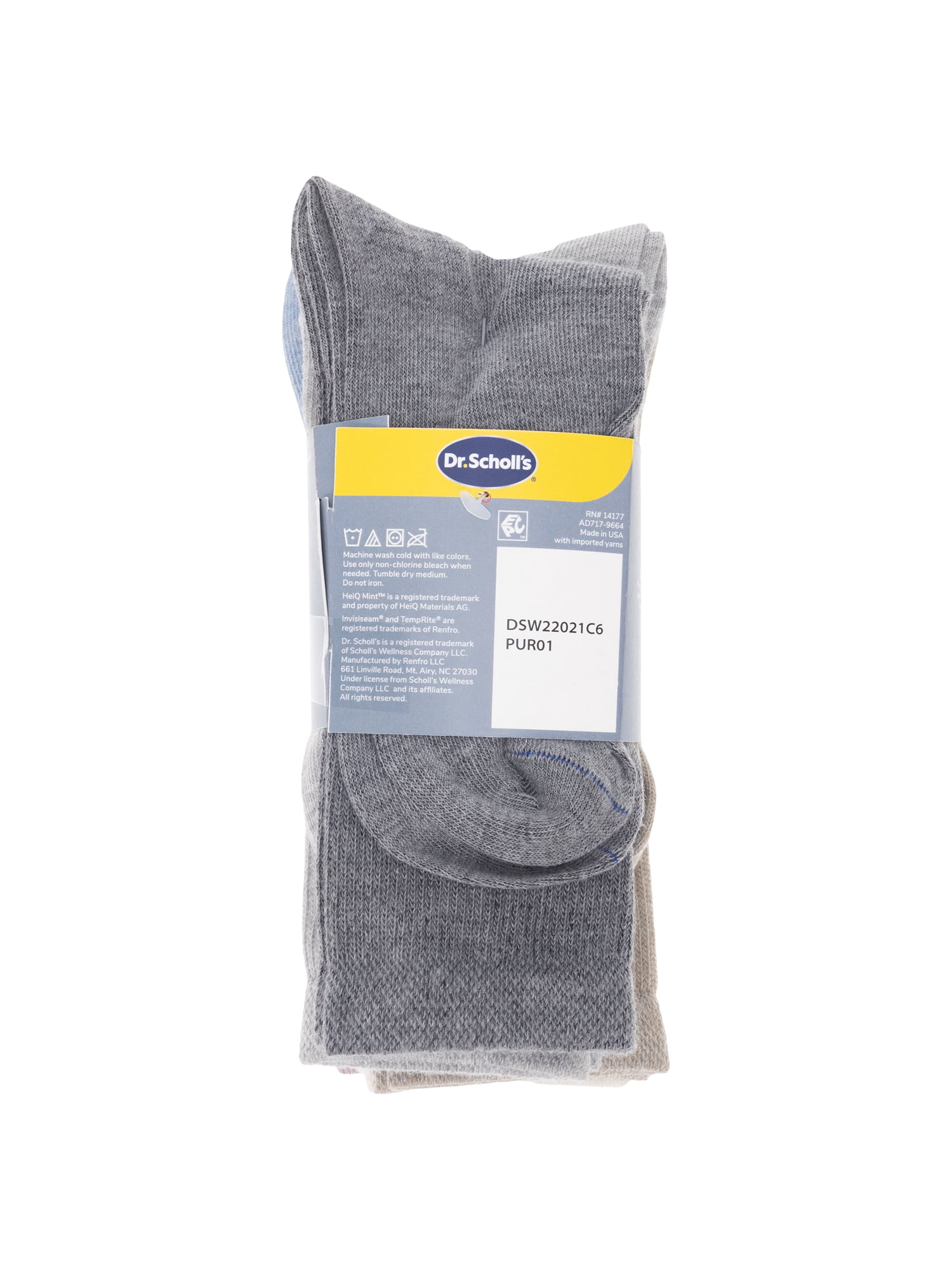 Dr. Scholl's Women's Diabetes and Circulatory Crew Socks, 6 Pack, Size 4-10
