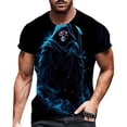 thumbnail image 1 of Oversized Tshirts for Men Cool Gift Creative Ghost Print Light Blue Graphic Fall Tees size S, 1 of 4