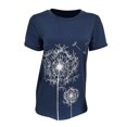 thumbnail image 2 of Becaristey T-shirts à Col Rond pour Femmes Manches Courtes Style Simple T-shirts Imprimé Floral Vêtements Accessoire de Mode Tenue Quotidienne Bleu TG, 2 of 6