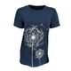 thumbnail image 3 of Guardurnaity Camisas de cuello para mujer, camisetas transpirables de verano de estilo Simple de diente de león de manga corta, ropa Unisex, Prendas para la parte del cuerpo Azul XXL, 3 of 6