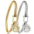 thumbnail image 2 of Tree of Life Bracelet for Women, Stainless Steel Cubic Zirconia Fashion Bracelet Inspirational Ladies Bracelet Jewelry Gifts for Women Girls, 2 of 5