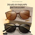 thumbnail image 6 of Cat Eye Reading Glasses for Women with Light Sensitive Photochromic Lenses Blue Light Blocking Readers PC Frame,Magnification 3.0x, gray, 6 of 11