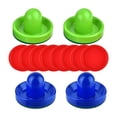 thumbnail image 2 of Empujadores Y Discos de Air Hockey Discos de 2,5 Pulgadas Mangos de Portería de 96 Mm Paletas de Air Hockey, 4 Empujadores, 8 Discos Rojos Y 4 Almohad Azul y verde, 2 of 8