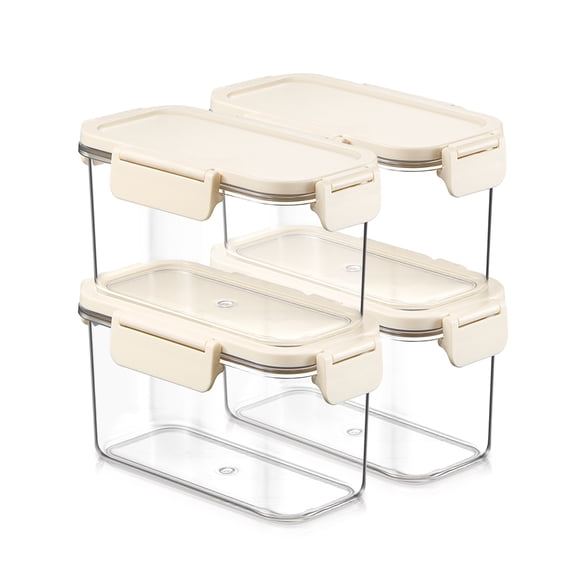 Sorbus 4-Pack Clear Standard Narrow Food Storage Containers with Lids, Stackable