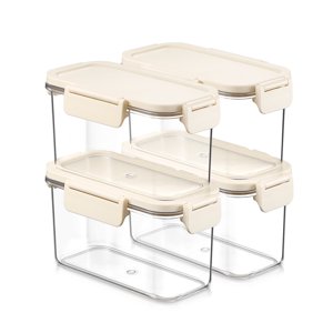 Sorbus 4-Pack Clear Standard Narrow Food Storage Containers with Lids Stackable