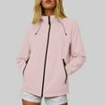 thumbnail image 2 of YDFCWXW Waterproof Rain Jacket Women Lightweight Raincoat for Women Packable Hooded Windbreaker for Outdoor Travel Hiking Pink, M, 2 of 8