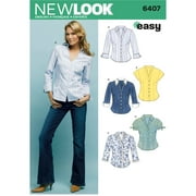 New Look Sewing Pattern 6407 Misses Tops, Size A (10-12-14-16-18-20-22)