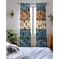 thumbnail image 3 of Navy Blue Brown Sheer Curtains 84 Inch Length 2 Panels Set for Living Room/Bedroom, Rustic Farmhouse Dog Paw Vintage Kitchen Curtains Grommet Semi-Sheer Curtains Drapes Window Treatments 42"x84"x2, 3 of 7