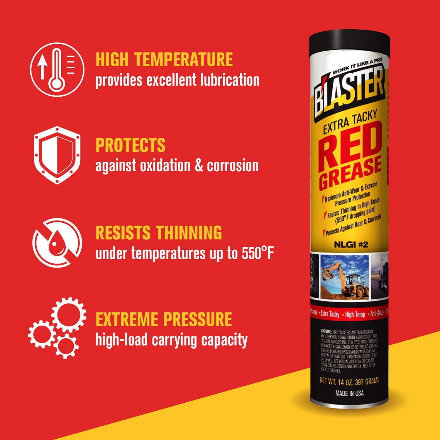 Blaster Extra Tacky Red Grease - 10 Pack