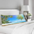 thumbnail image 2 of BSDHOME Tropical Paradise Beach Palm Tree Sea Summer Body Pillow Covers Case Protector 20x60 inch, 2 of 2