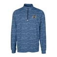 thumbnail image 2 of Men's Cutter & Buck Navy Utah State Aggies Vault Big & Tall Traverse Camo Print Stretch Quarter-Zip Pullover Top, 2 of 3