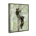 thumbnail image 3 of Stupell Bear Cubs Climbing Tree Nature Animals & Insects Painting Gray Floater Framed Art Print Wall Art, 3 of 6