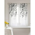 thumbnail image 3 of Grey Eucalyptus Leaves Curtains 45 Inch Length, Sheer Curtains for Bedroom Living Room Window Watercolor Weeping Botanical Rod Pocket Voile Drapes Kitchen Curtains Small Half Window 42"x45" 2 Panels, 3 of 7