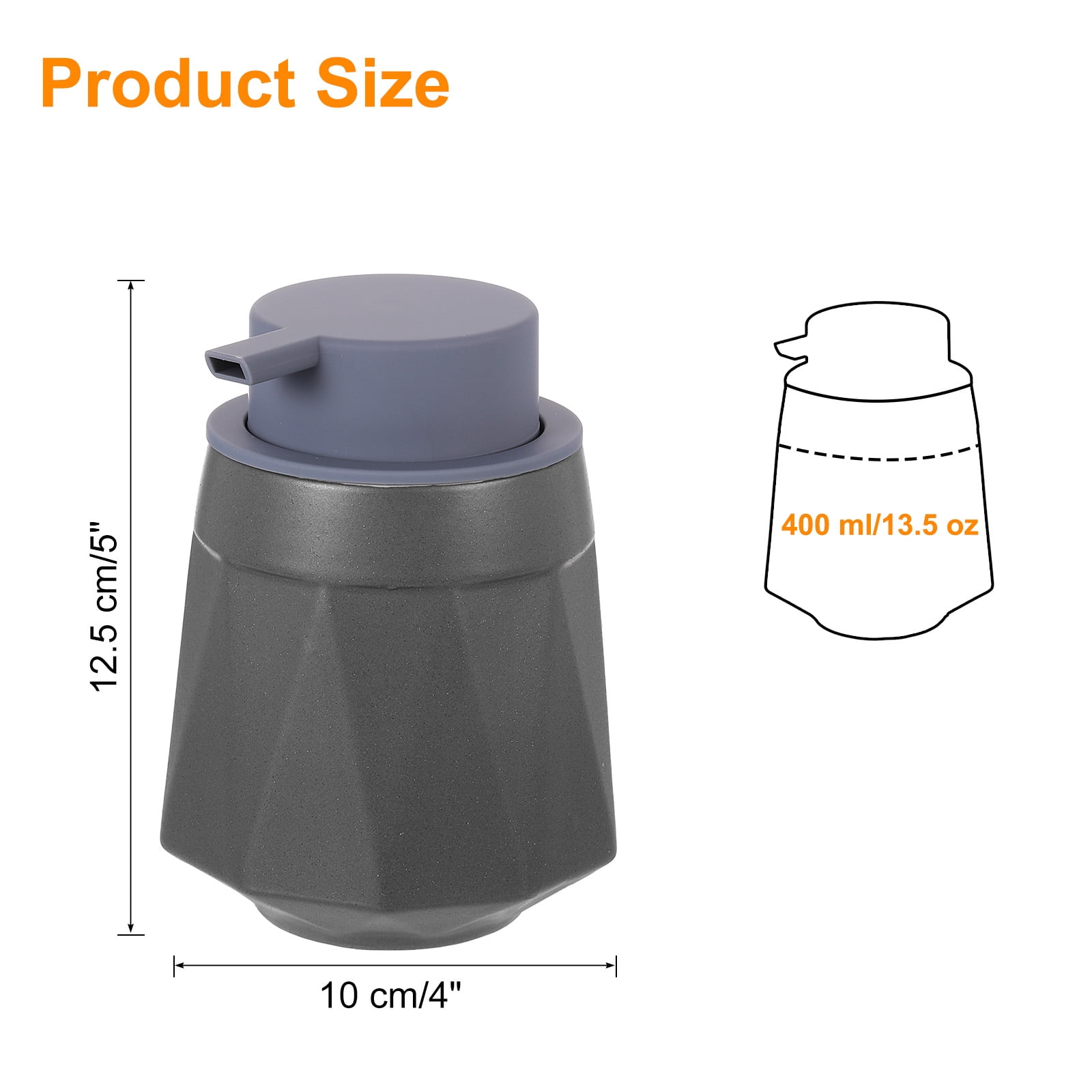 Unique Bargains Foaming Soap Dispenser Soap Pump for Bathroom 400ml/13.5oz Dark Gray