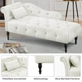 thumbnail image 6 of SYNGAR Chaise Lounge Chair Indoor, Modern Linen Chaise Lounges with Massage and Ergonomically 140° Backrest, Side Pocket, Leisure Sofa Upholstered Couch for Living Room Bedroom, Mustard, 6 of 11