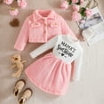 thumbnail image 4 of Usaibhir Baby Girls Christmas Bell sleeves Dress and Fleece Jacket Cardigan Sets Toddler Girls Casual Print Fall Dresses Winter for 4-5Y Pink, 4 of 9