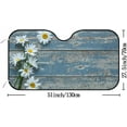 thumbnail image 2 of GZHJMY Car Front Windshield Sunshade UV Heat Protection, Foldable Auto Windshield Sun Visor for Sedan SUV Truck Daisies on Wooden Board, Car Sunscreen51x27.5inch Keep Vehicle Cool, 2 of 6