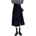thumbnail image 3 of Falda tipo paraguas de cintura alta de talla grande y longitud media para mujer de primavera y verano de BlackSkirt, 3 of 5