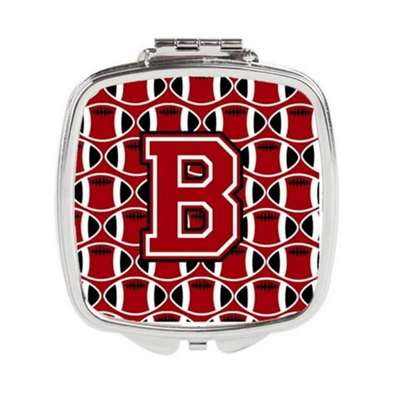 Carolines Treasures  Letter B Football Red - Black & White Compact Mirror