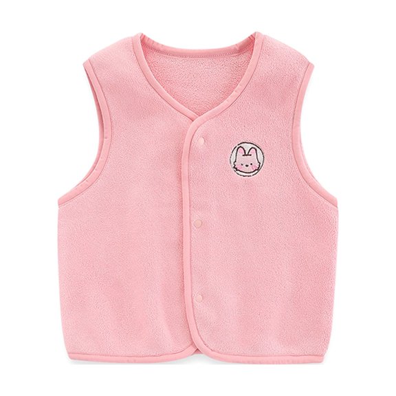 Summer Savings Clearance 2024! TAGOLD Kids Coats, Toddler Baby Boys Girls Solid Color Plush Cute Winter Casual Keep Warm Singlet Coat Singlet