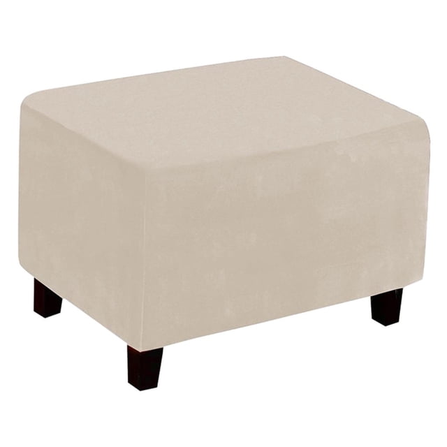 GUOOL Rectangle Footstool Slipcover Removable Protector Furniture Protect Series Decoration Flexible Stretchable Beige