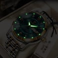 thumbnail image 2 of Reloj de Cuarzo de Negocios de Moda para Hombre, Esfera Azul con Correa Dorada, Correa de Eslabones de Acero Inoxidable, Reloj de Pulsera con Fecha Resistente Al Agua de 30 M, 2 of 4