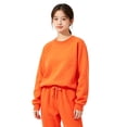 thumbnail image 2 of Glisme Girls Outfit Set Solid Color Long Sleeve Crew Neck Tops With Drawstring Pants Outfit Comfortable Girls Set Size 10-11 Years Orange, 2 of 4