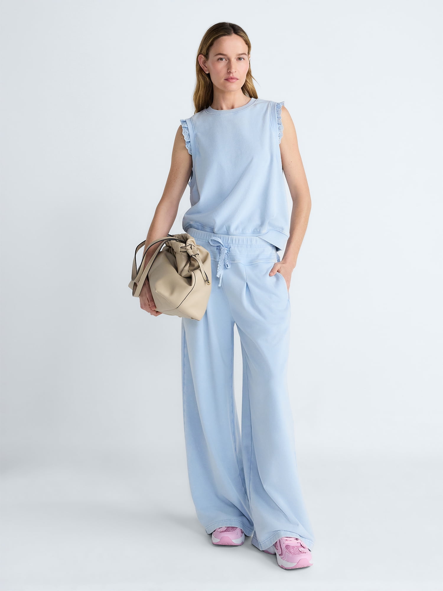 Scoop Women's Sleeveless Ruffle Top, Sizes XS-XXL