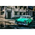 thumbnail image 2 of Morishige, Koji 18x13 Gold Ornate Wood Framed with Double Matting Museum Art Print Titled - Habana Street, 2 of 4