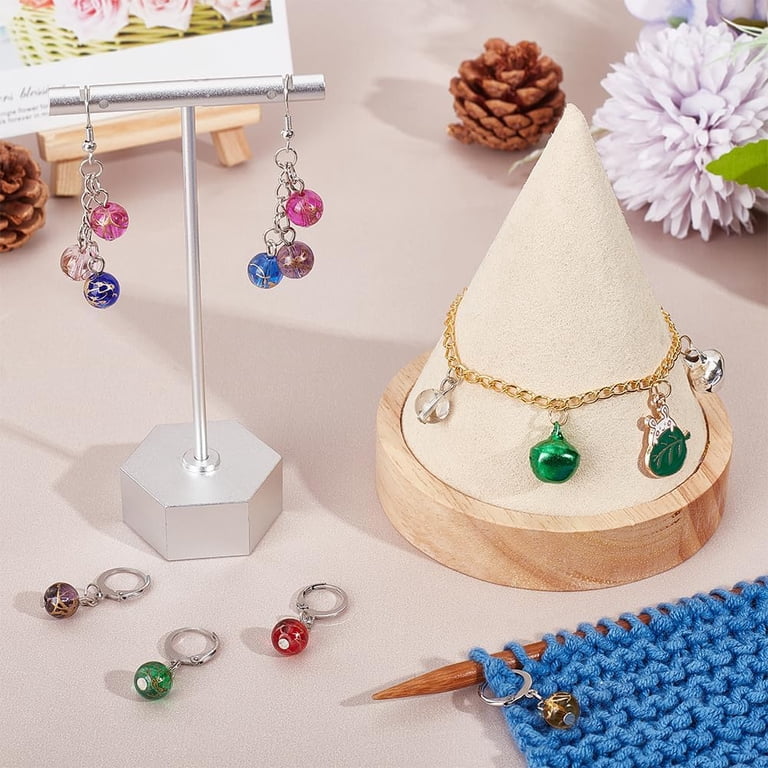 24Pcs Glass Bead Stitch Markers, Clip-on Crochet Stitch  display picture 1