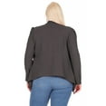 thumbnail image 4 of Women's Plus Size Solid Long Sleeve Waist Length Open Front Office Blazer Jacket, 4 of 7