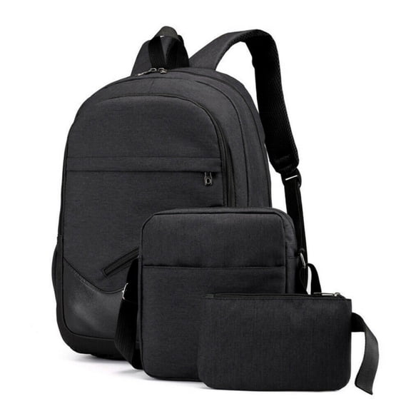 3-Pack Unisex Backpacks - Lightweight Laptop Rucksack for School & Travel, Black