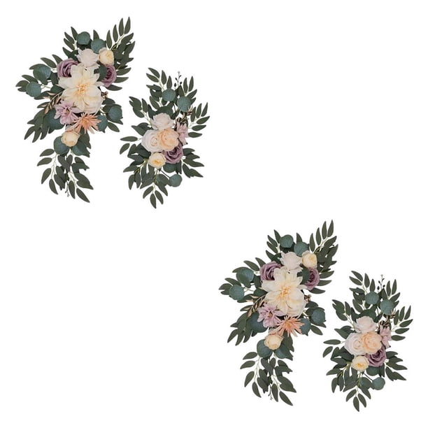 Bearachild Flores de de boda rústicas con hermosos girasoles para fiesta de puerta de fondo Tipo C 2Conjunto