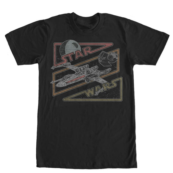 Men's Star Wars Retro Spaceship Frame Graphic Tee Black 2X Large