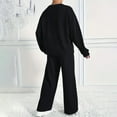 thumbnail image 4 of Huankd Women's 2 Piece Lounge Set Travel Airport Outfits Tracksuit Wide Leg Loungewear Baggy Comfy Sweatsuit Black S, 4 of 4