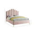 thumbnail image 3 of Meridian Furniture Lily Solid Wood and Tufted Velvet King Bed in Pink, 3 of 7
