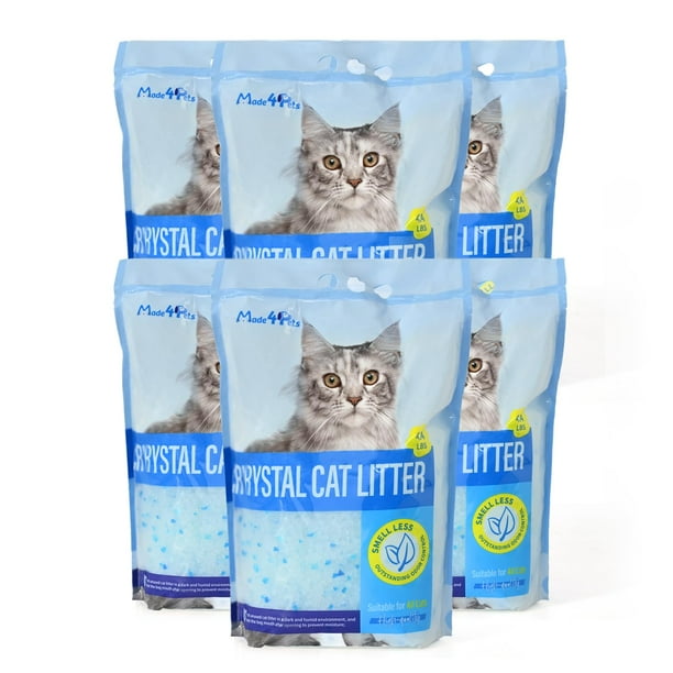Made4Pets Arena para gatos con cristales, no aglutinante, arena para gatos, control de olores, arena para gatos, no aglomerante, sin pala, bajo nivel de polvo, bajo seguimiento, peso ligero, deshidrat