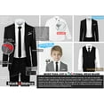 thumbnail image 3 of Black N Bianco Boys Slim Fit Suit in Black Dresswear Set, Polyester, 3 of 6