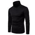 thumbnail image 1 of ITFABS Men Long Sleeve Pullover, Turtle Neck T-shirt, Solid Color Slim Fit Tops, 1 of 3