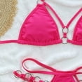 thumbnail image 6 of REORIAFEE Women Bikini Set 2 Piece Swimsuit Tropical Tropical Bathing Suit Split Bikini Circle Lace Sling Swimsuit Hot Pink M, 6 of 7