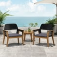 thumbnail image 4 of GDF Studio Osean Outdoor Acacia Wood Club Chairs with Cushion, Set of 2, Teak, Black, and Dark Gray, 4 of 7