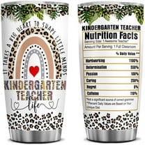 Kindergarten Teacher Appreciation 20 Oz Tumbler - Must-Have Supplies for Kinder Teachers, Best Christmas Funny Gift From Students