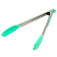 Thyme & Table 12" Stainless Steel and Silicone Locking Tongs, Mint