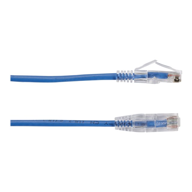 Black Box Slim-Net - Patch cable - RJ-45 (M) to RJ-45 (M) - 1 ft - UTP - CAT 6a - booted, molded, stranded - blue
