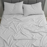 Nestl Full Size Sheets Set, Instantly Soft, Deep Pocket Bed Sheets Full 4 Piece, Luxury Soft Microfiber Full Sheets Sets, Beach Blue
