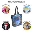 thumbnail image 7 of FORMRS Womens Canvas Tote Bag with Zipper Inner Pocket Shoulder Handbag, Beautiful Floral Moon, 7 of 7